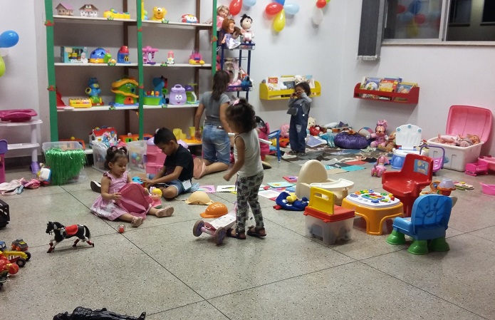 Filhos de alunos e servidores do IFG Aparecida foram protagonistas na inauguração da Brinquedoteca